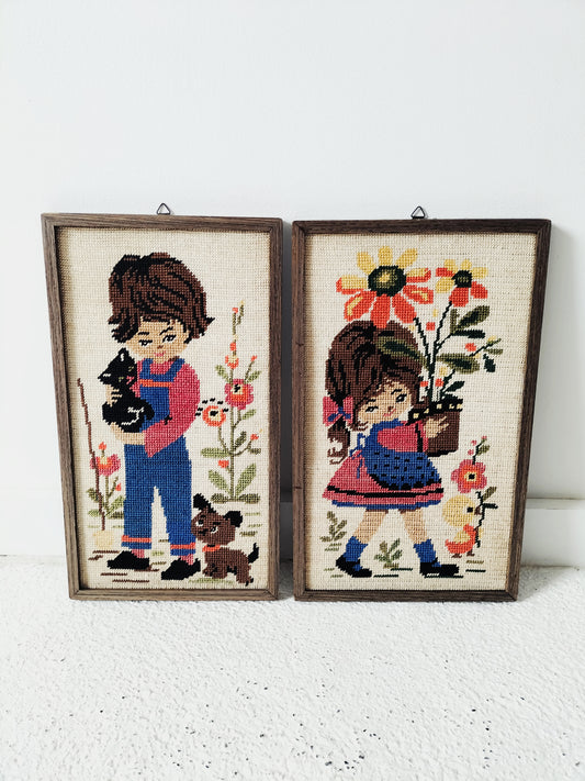 Duo de canevas encadrés