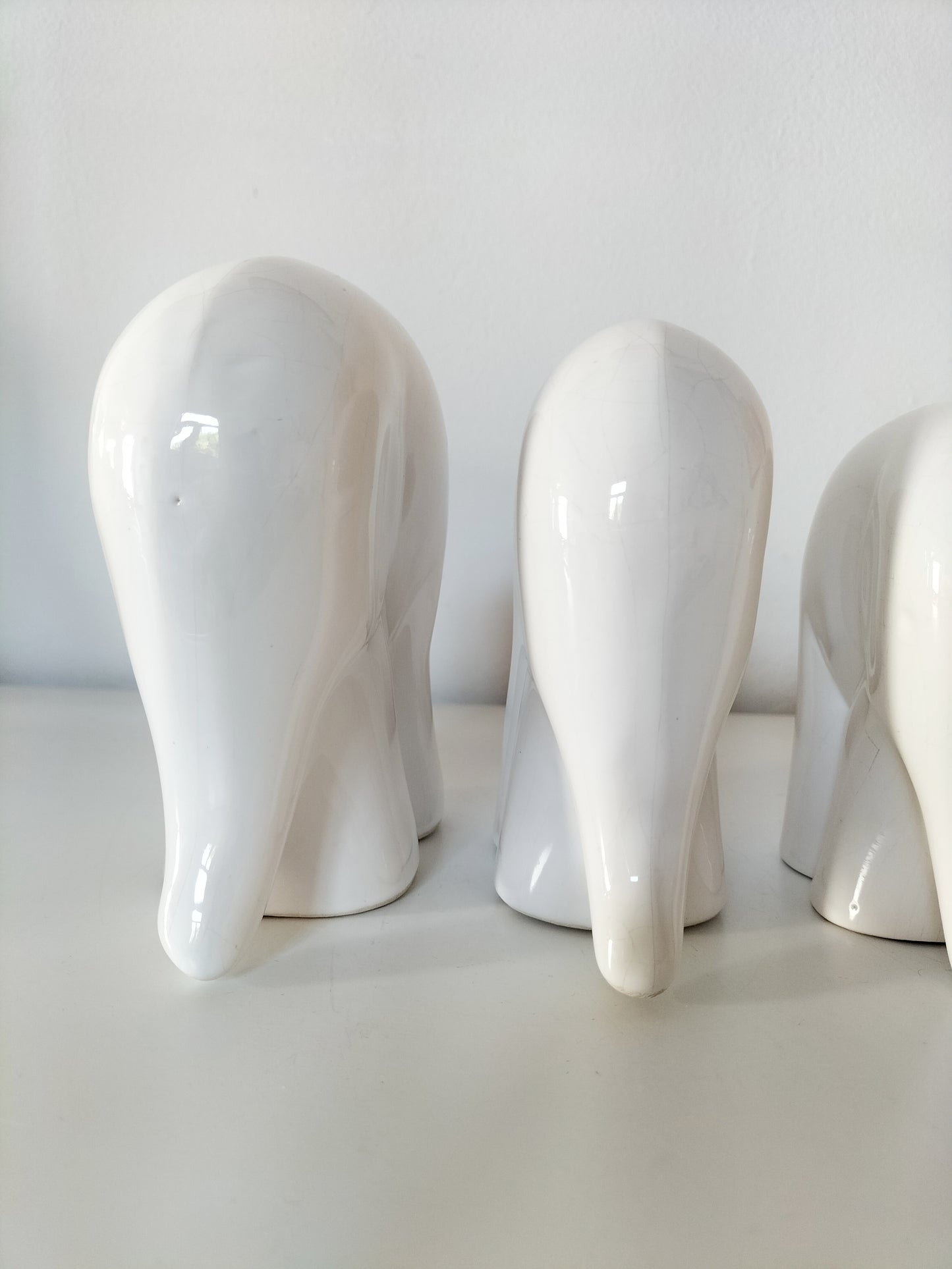 Ensemble de 4 éléphants en céramique