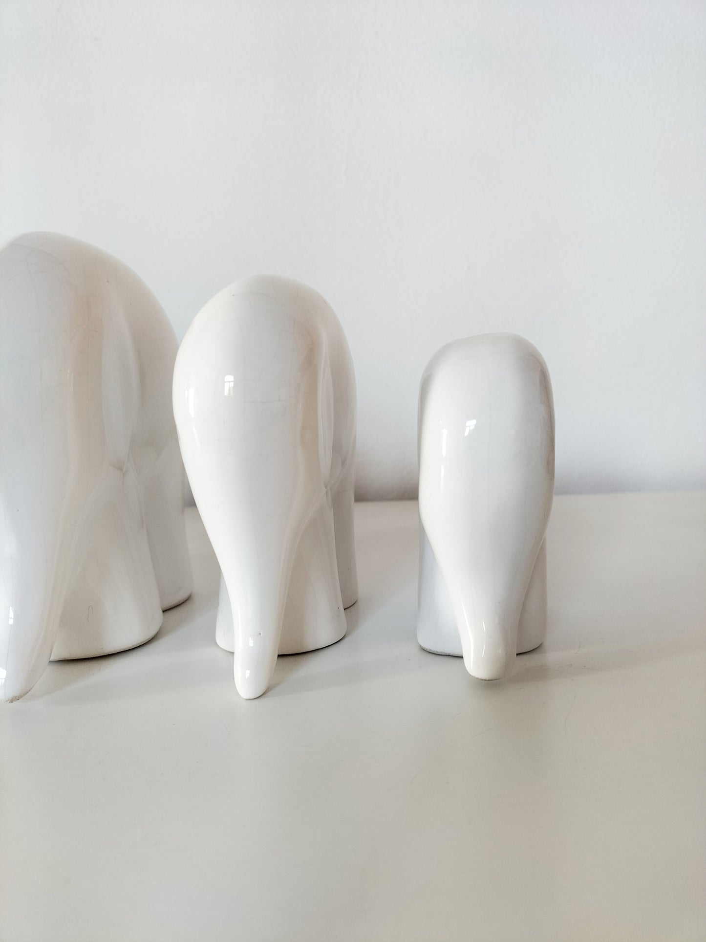 Ensemble de 4 éléphants en céramique