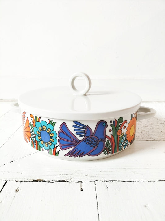 Plat couvert porcelaine à feu Villeroy et Boch Acapulco