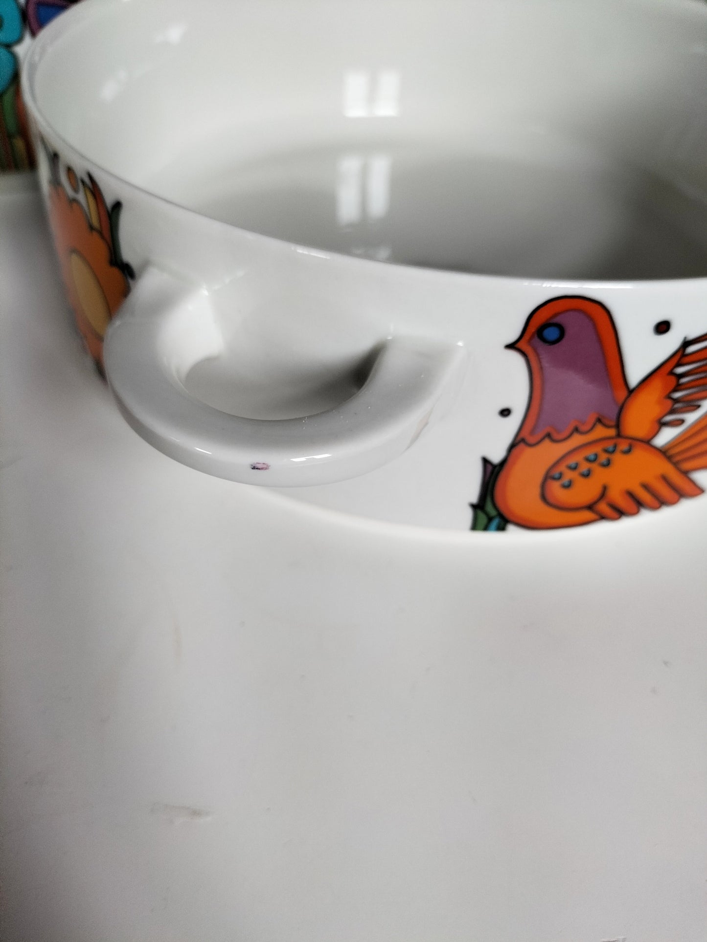 Plat couvert porcelaine à feu Villeroy et Boch Acapulco