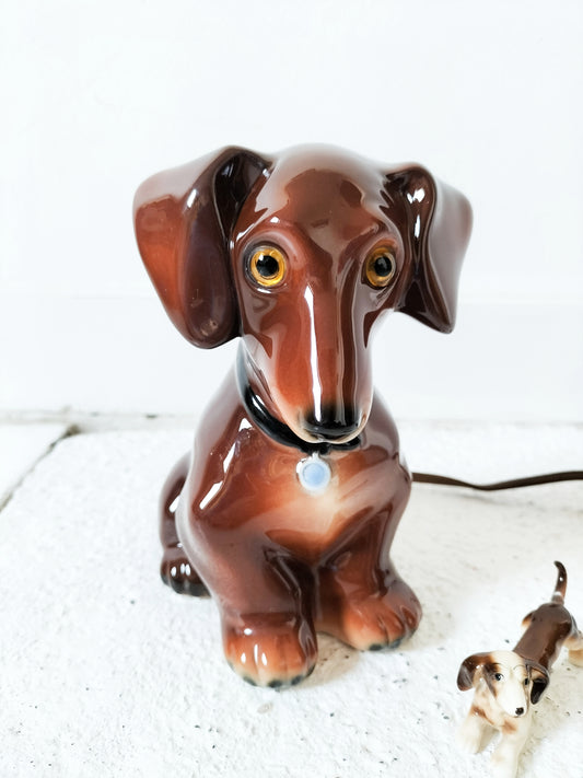 Lampe teckel en céramique Goebel/hummel West Germany