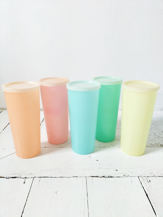 Ensemble de 5 boîtes Tupperware pastel vintage
