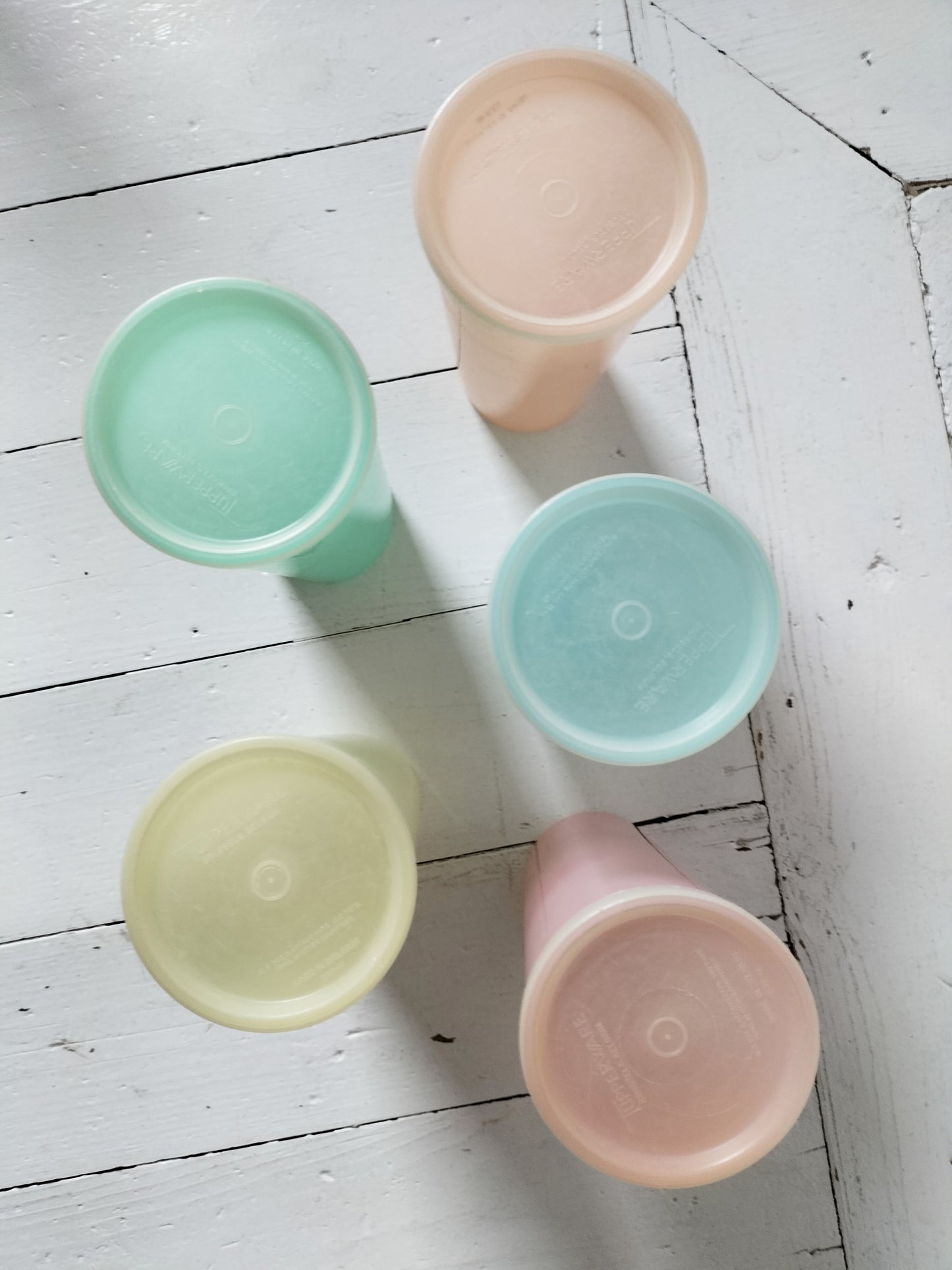 Ensemble de 5 boîtes Tupperware pastel vintage