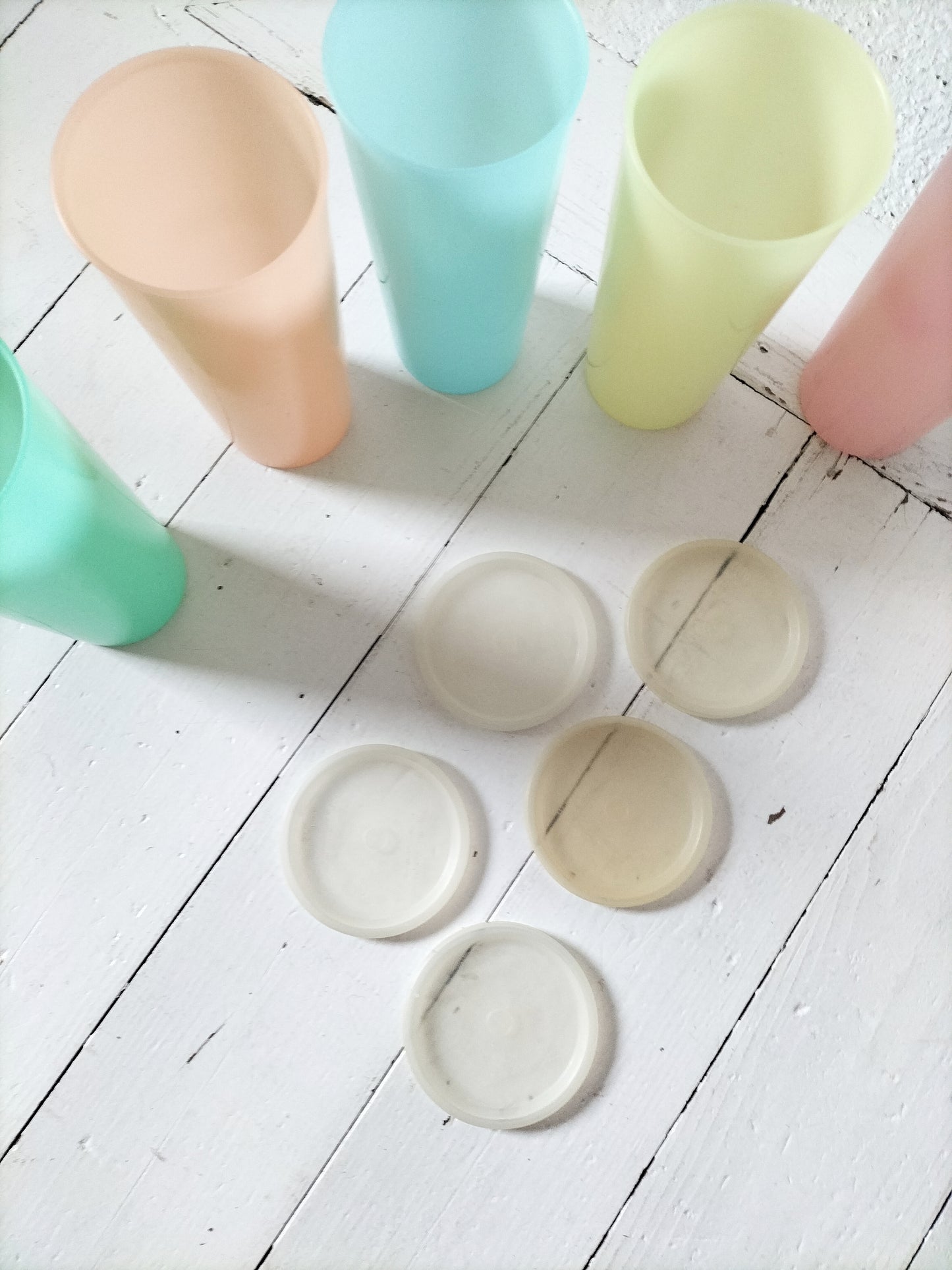 Ensemble de 5 boîtes Tupperware pastel vintage