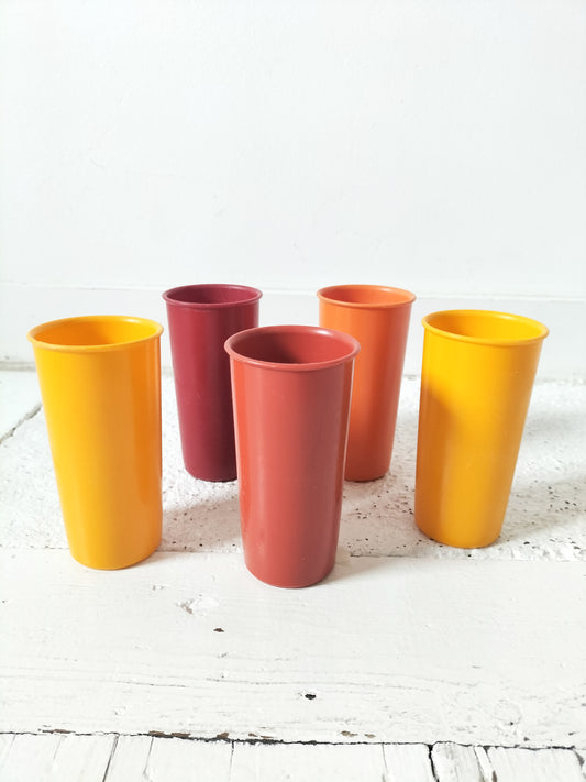 Ensemble de 5 gobelets Tupperware vintage