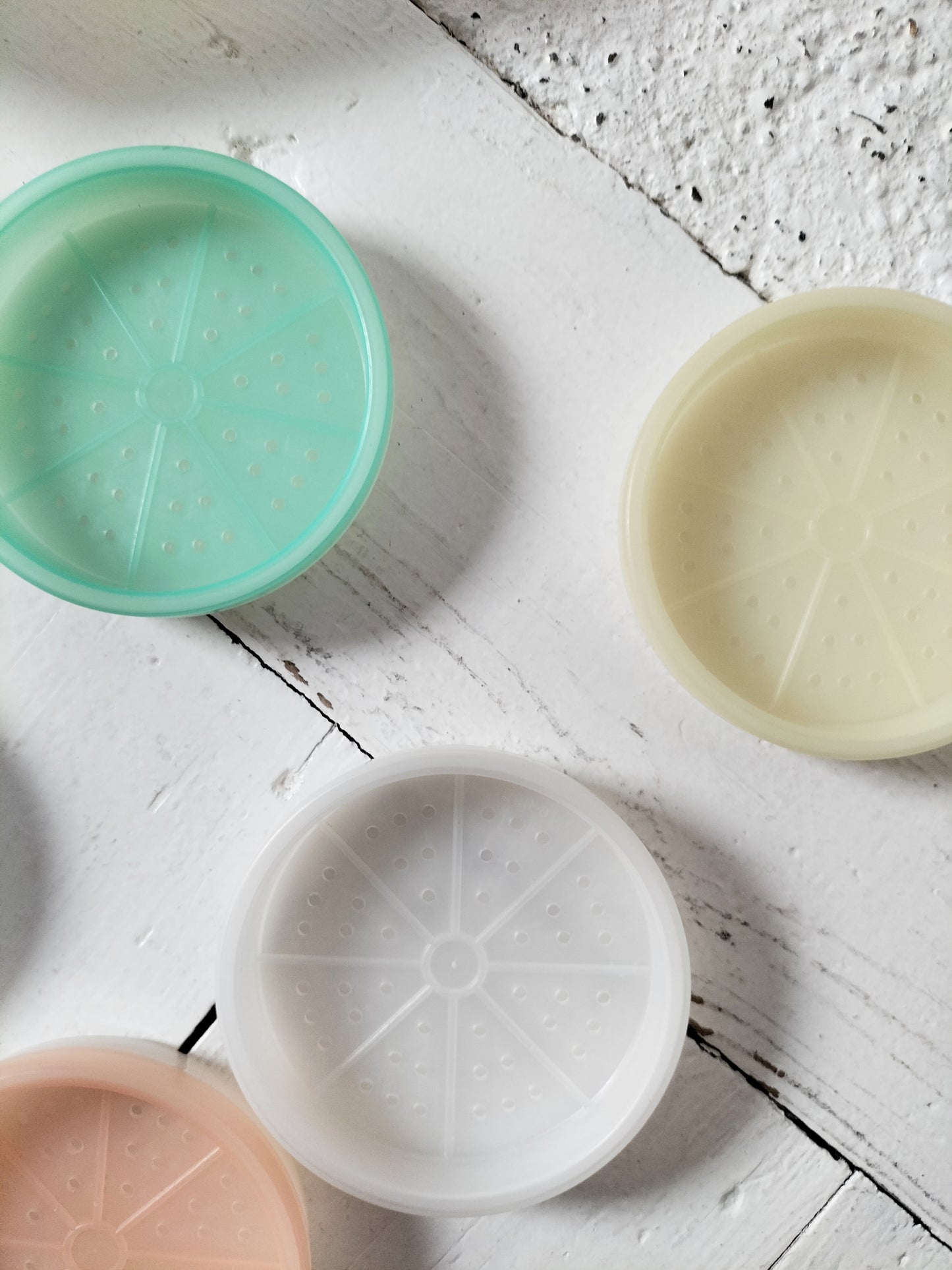 Set de 6 sous-verres + support Tupperware pastel vintage