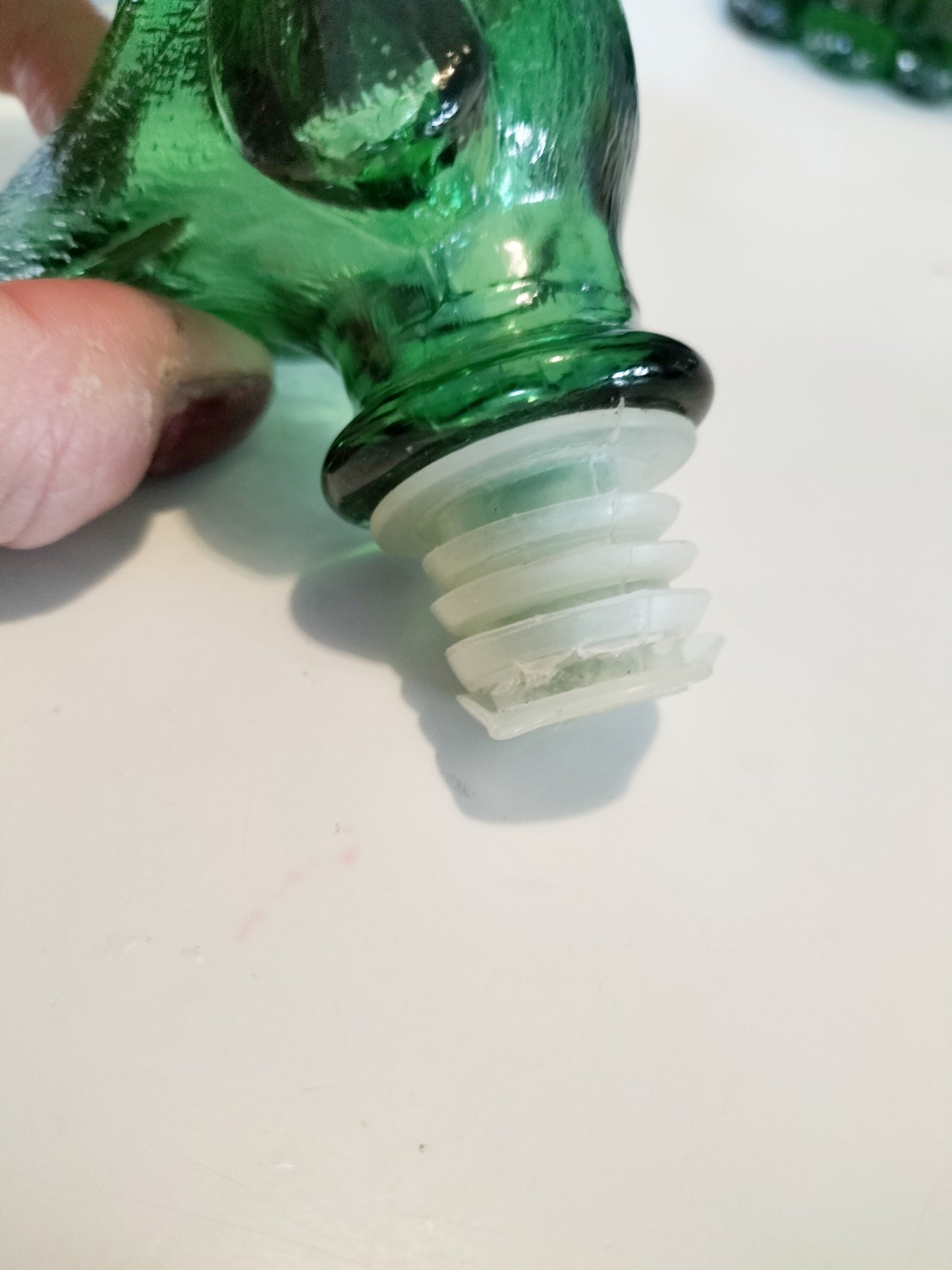 Petite carafe/ bouteille chien teckel verre d'Empoli Italie