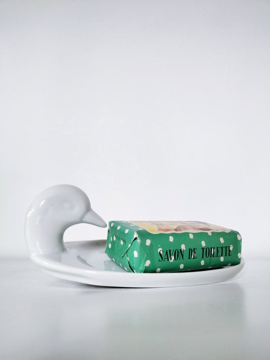 Petit plateau canard en porcelaine