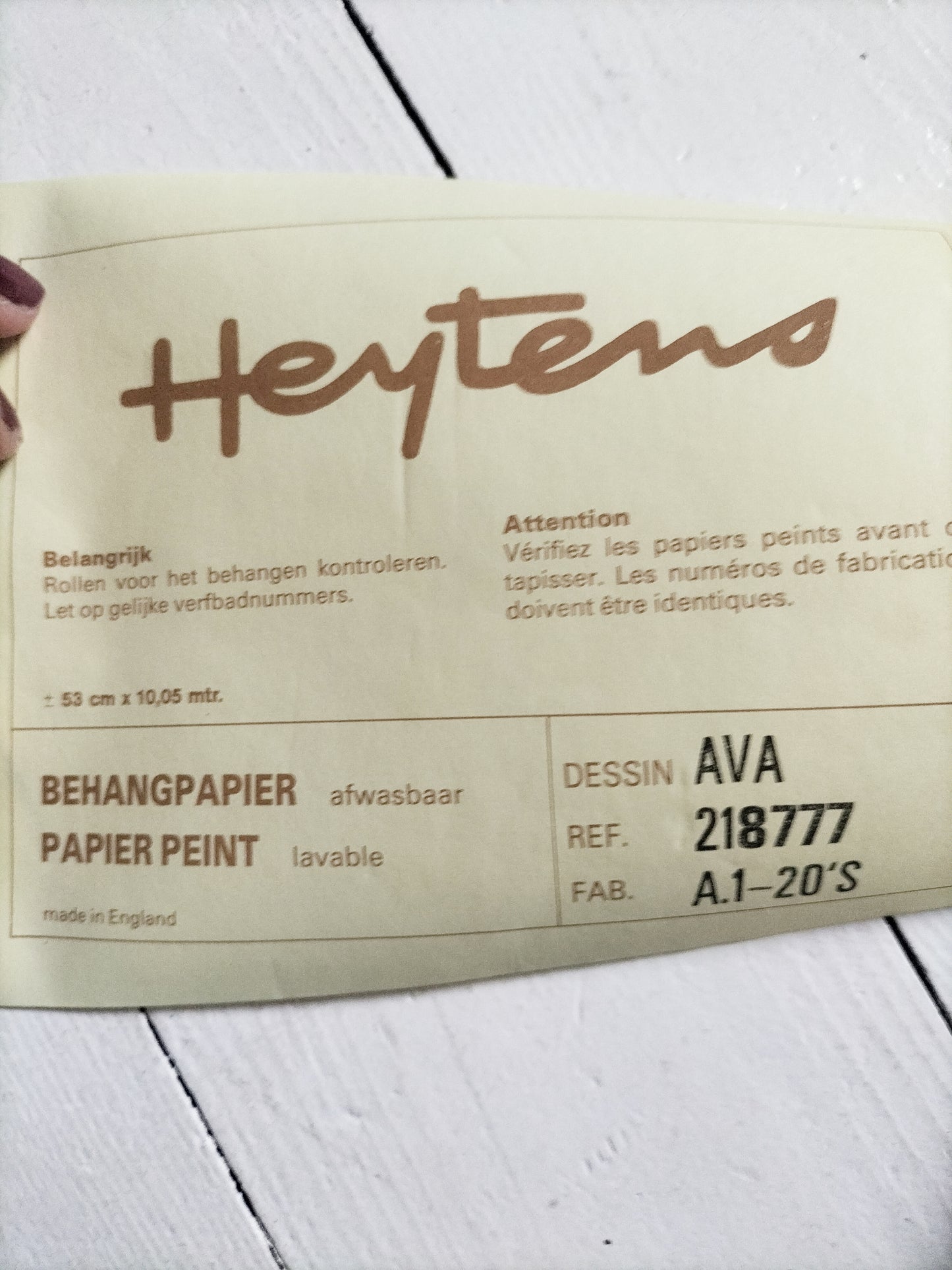 Rouleau de papier peint Heytens