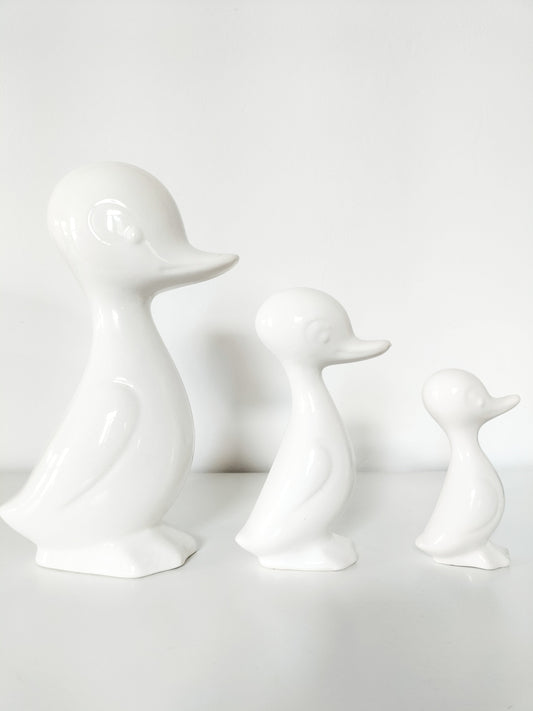 Trio de canards en céramique émaillée