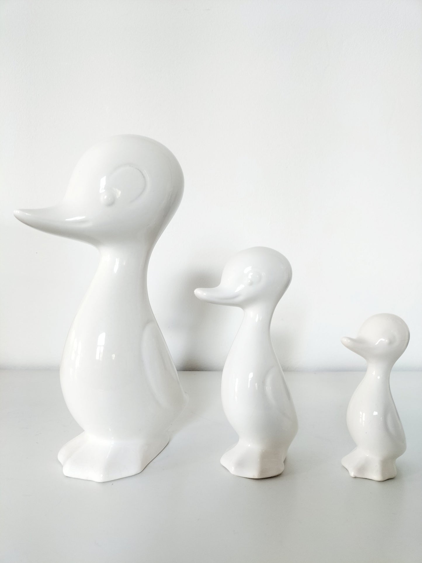 Trio de canards en céramique émaillée