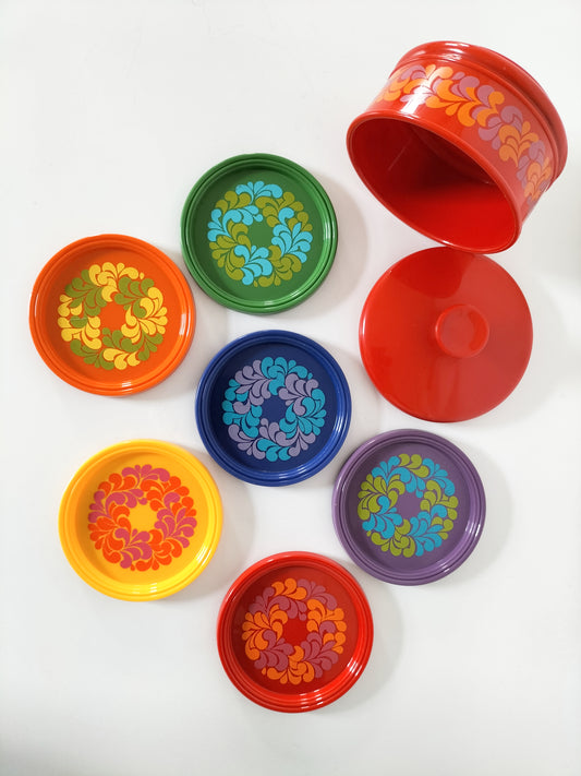 Set de 6 sous-verres + boîte Emsa West Germany