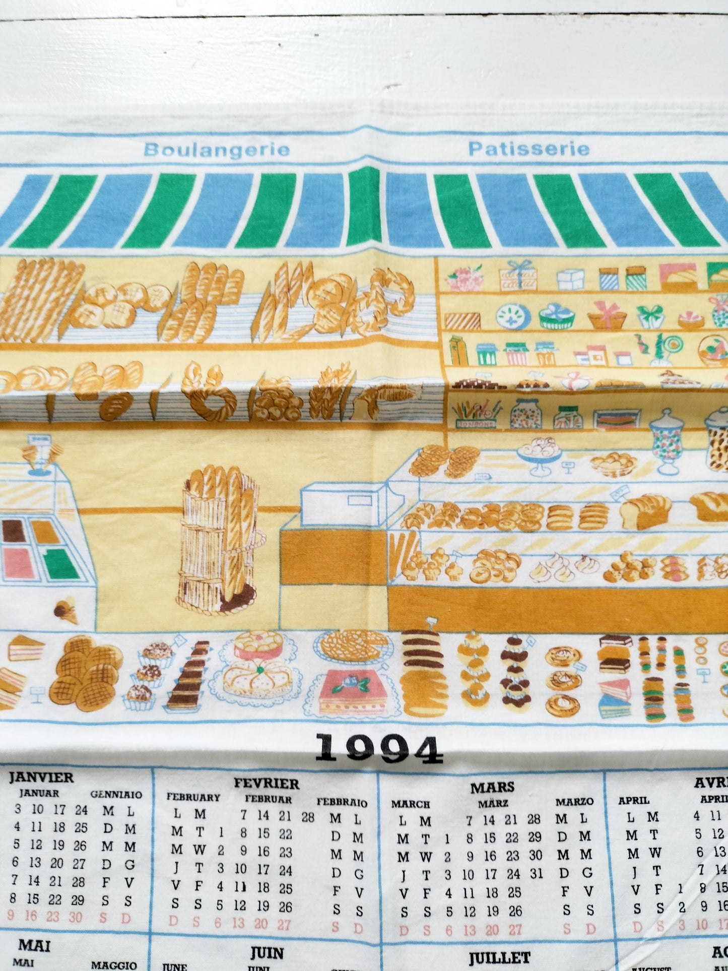 Torchon de cuisine calendrier 1994