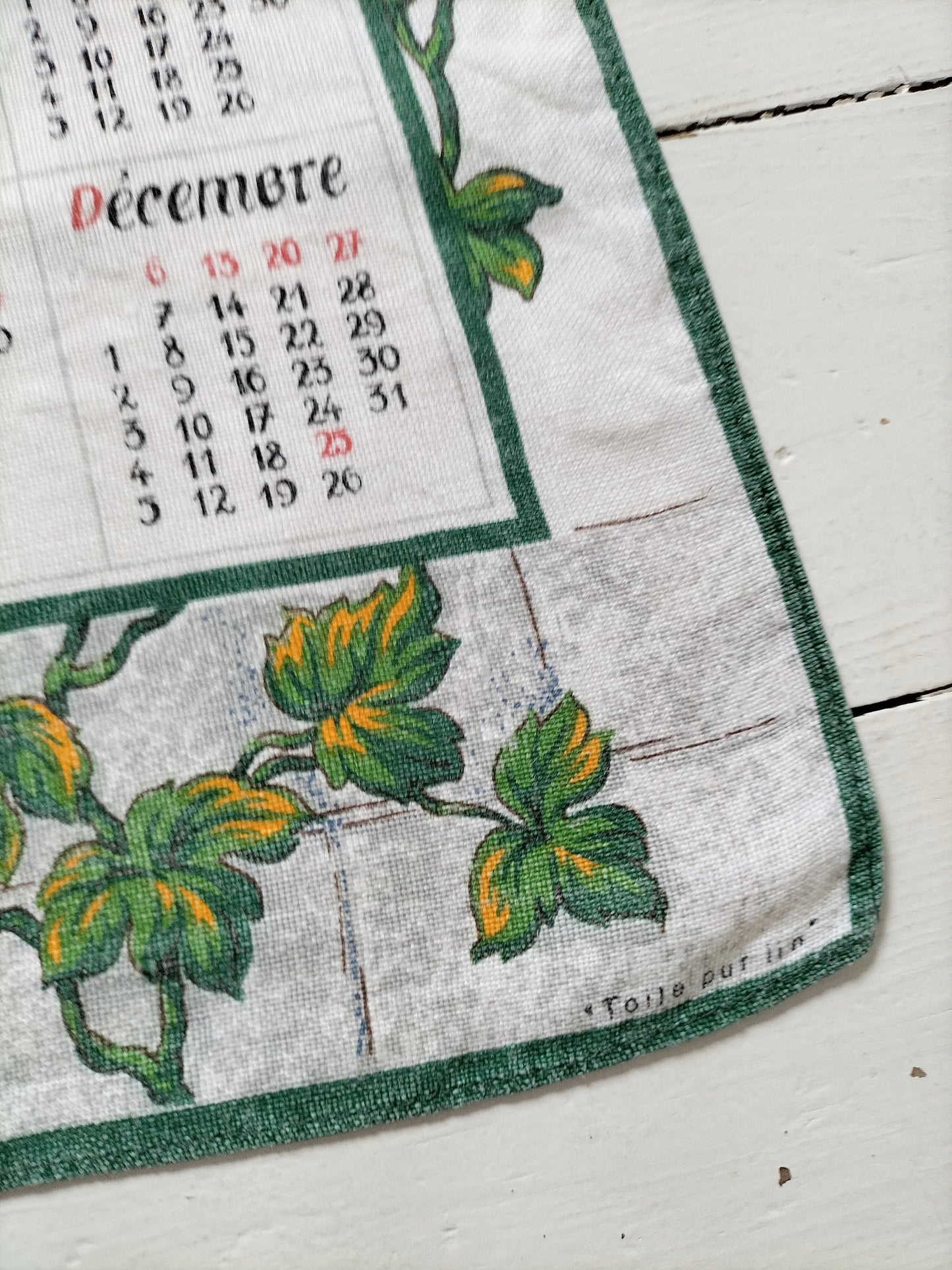 Torchon de cuisine calendrier 1970