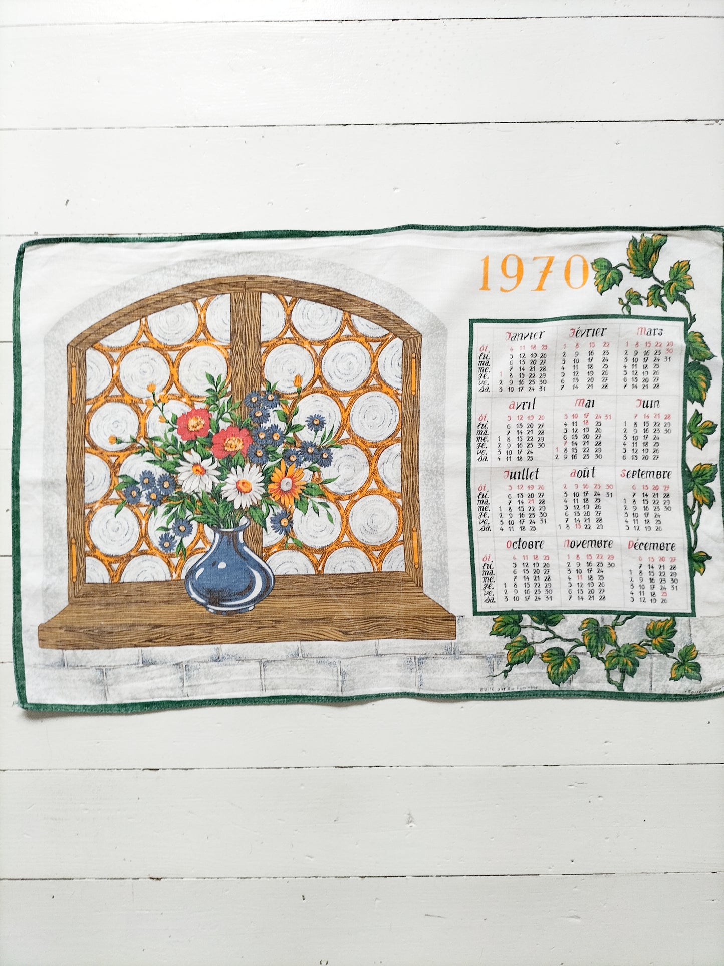 Torchon de cuisine calendrier 1970