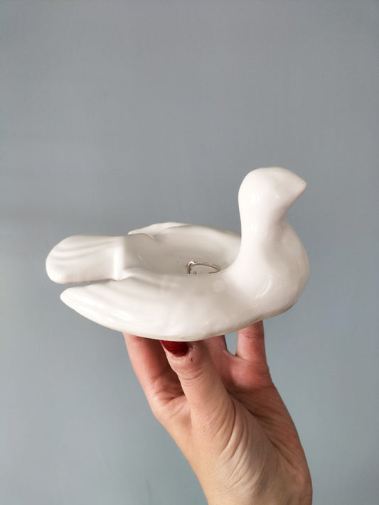 Cendrier/ vide-poches colombe en céramique