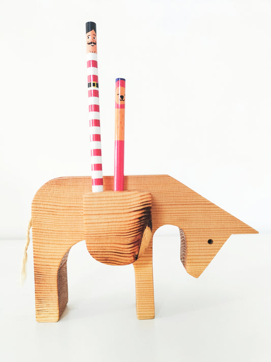Porte-crayons âne en bois