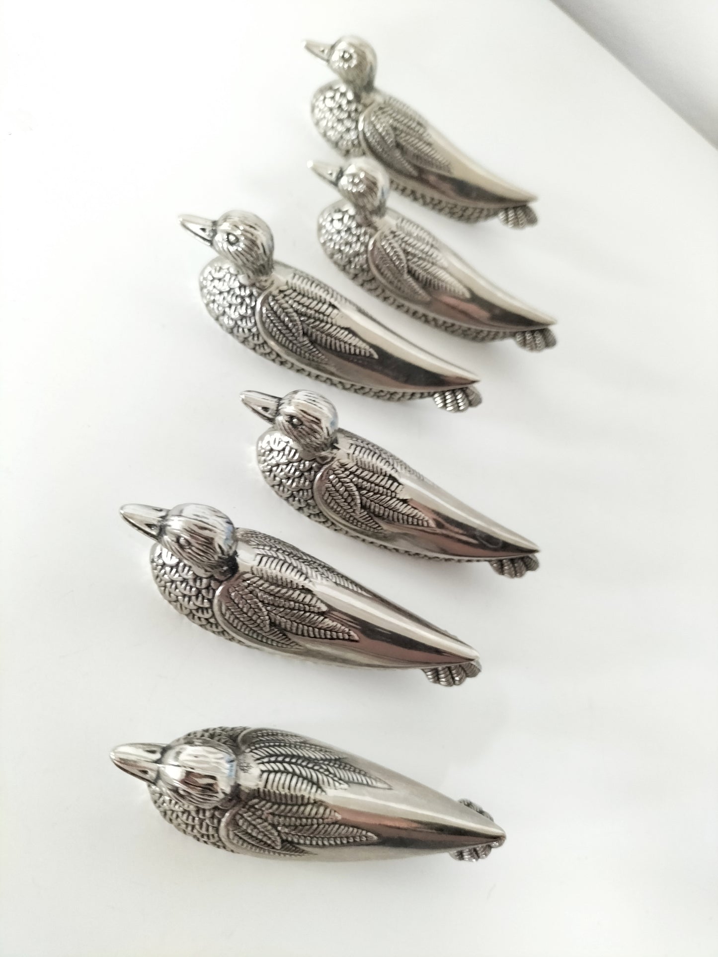 Ensemble de 6 porte-couteaux en métal argenté Siléa