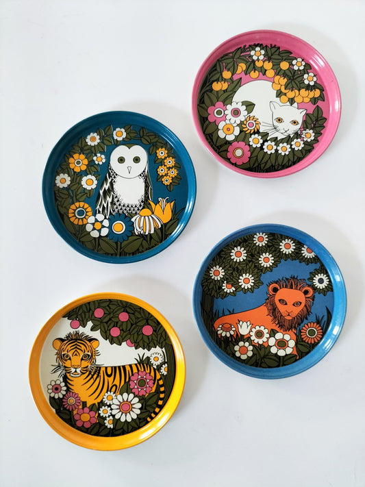 Ensemble de 4 sous-verres métalliques Pat Albeck