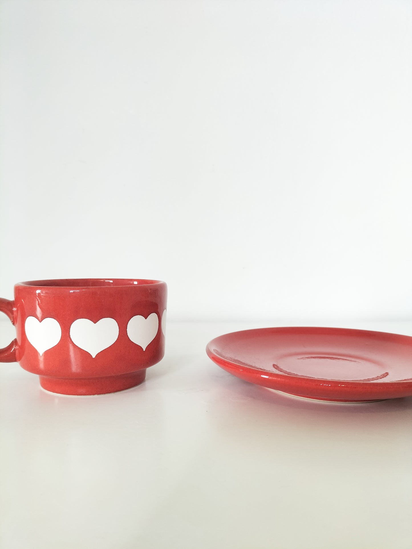 Tasse à café + soucoupe Waechsterbach décor cœurs