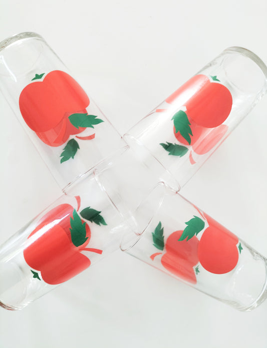 Ensemble de 4 verres décor pommes