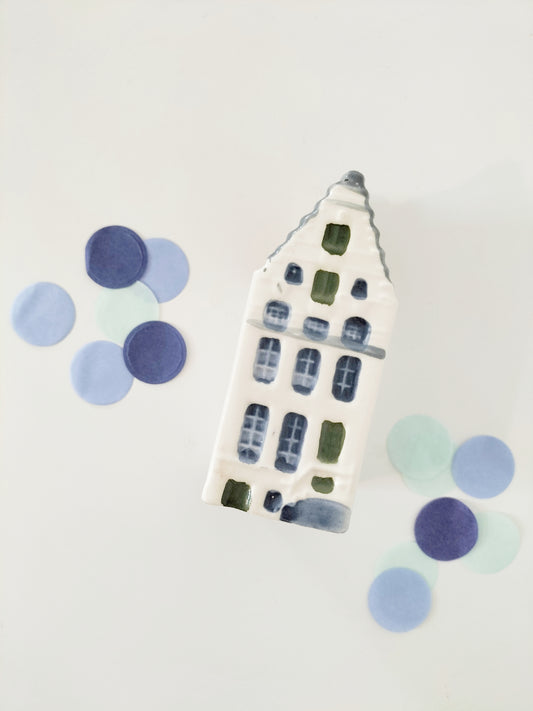 Maison hollandaise miniature 64 en Bleu de Delft (Férouze)