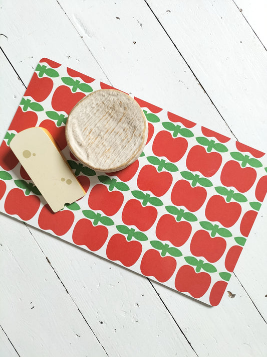 Grande planche à découper décor pommes