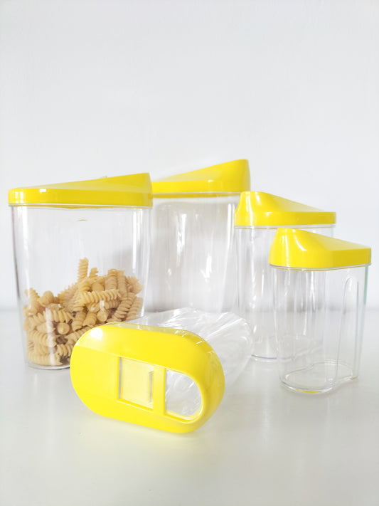 Ensemble de 5 boîtes de stockage en plastique avec couvercle verseur