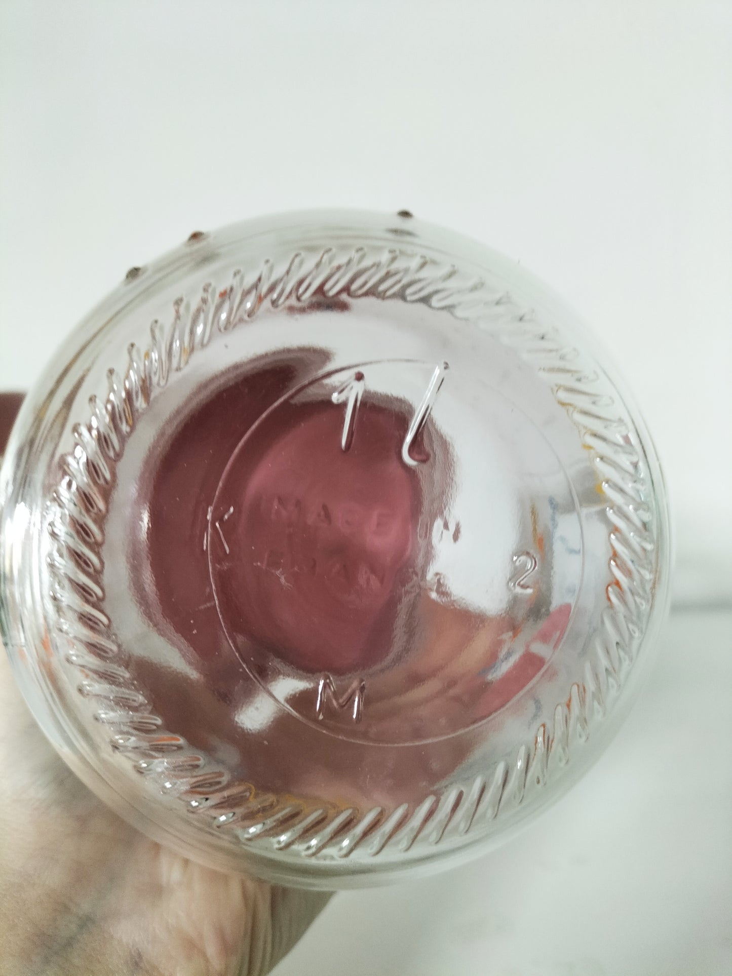 Gros pot/ bocal en verre décor oies (à l'unité)