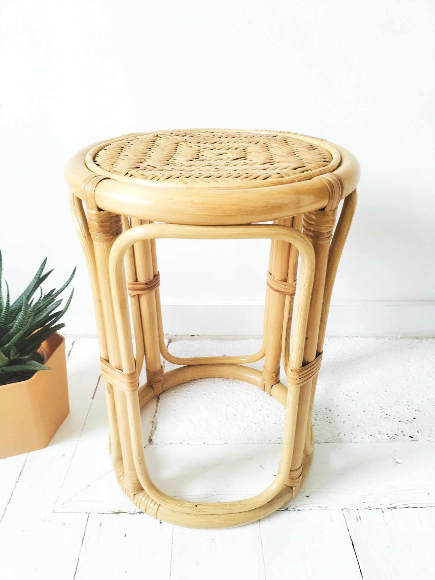 Sellette vintage en rotin