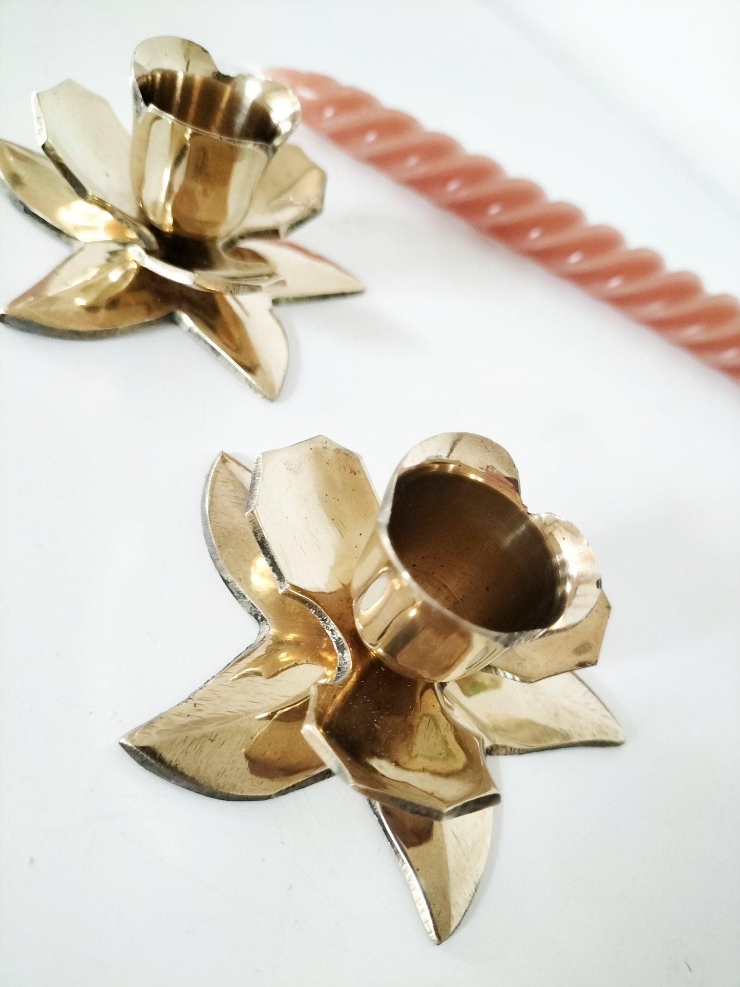 Bougeoir fleur en laiton (à l'unité)