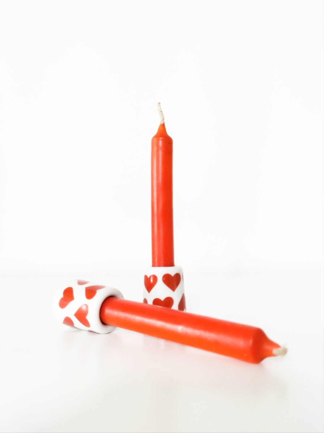 Duo de mini-bougeoirs coeurs avec bougies Germany