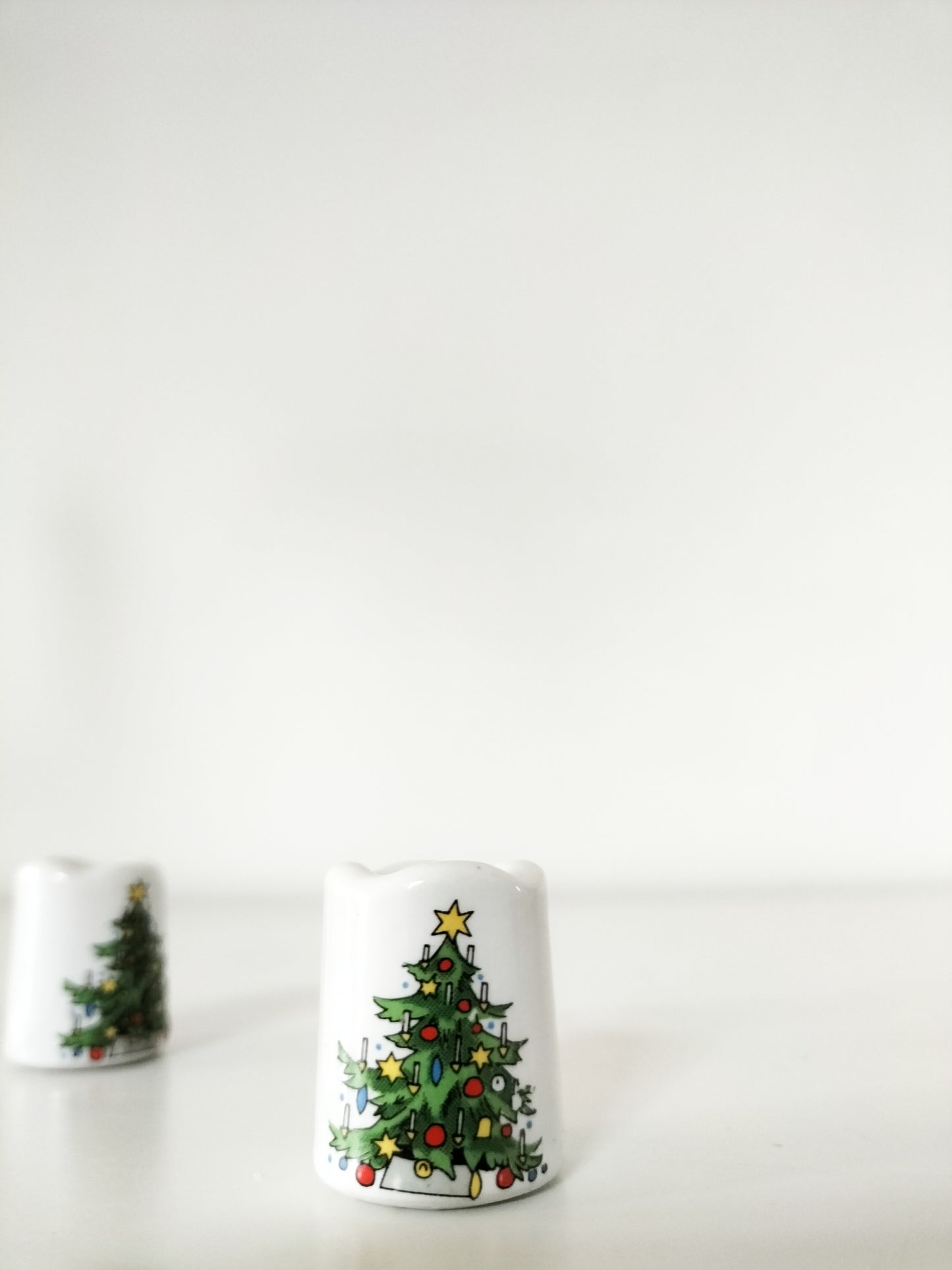 Mini-bougeoir de Noël en porcelaine (à l'unité)