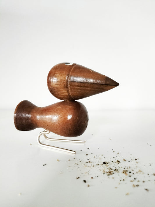 Duo salière et poivrière oiseau en bois