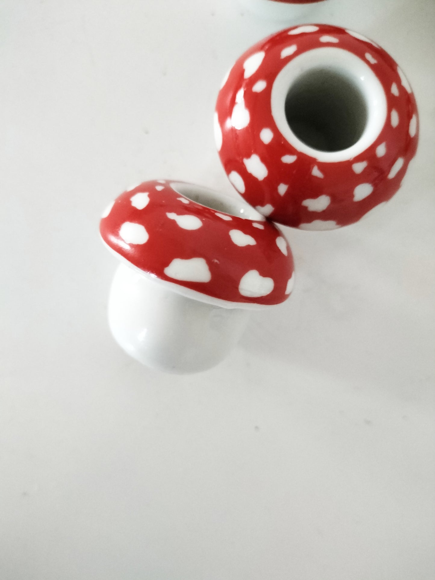 Duo de mini bougeoirs champignon Funny Design (avec bougies)