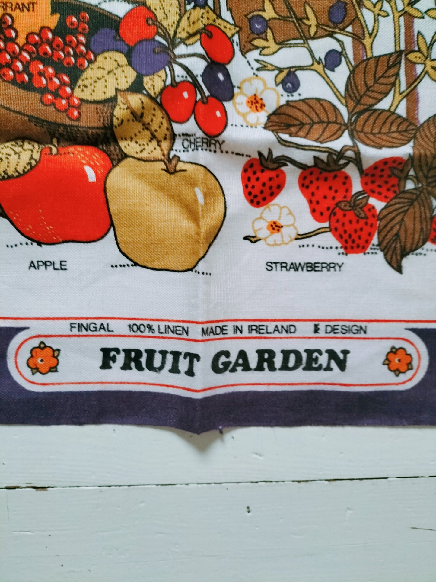 Torchon de cuisine irlandais "fruit garden" en lin