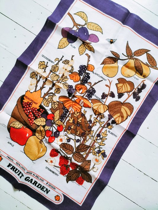 Torchon de cuisine irlandais "fruit garden" en lin