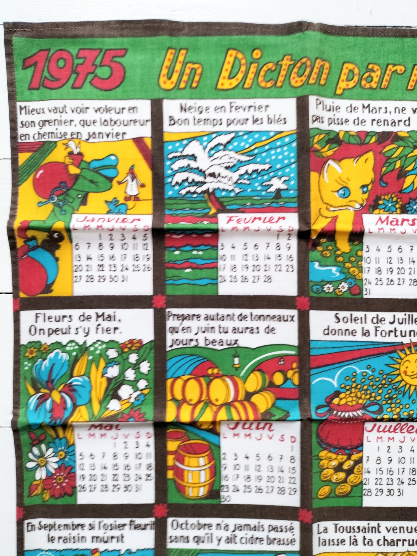 Torchon calendrier 1975