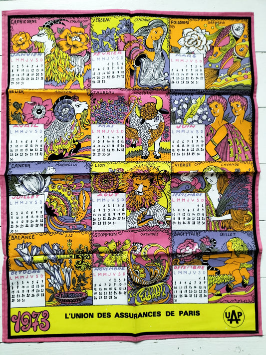 Torchon calendrier 1973