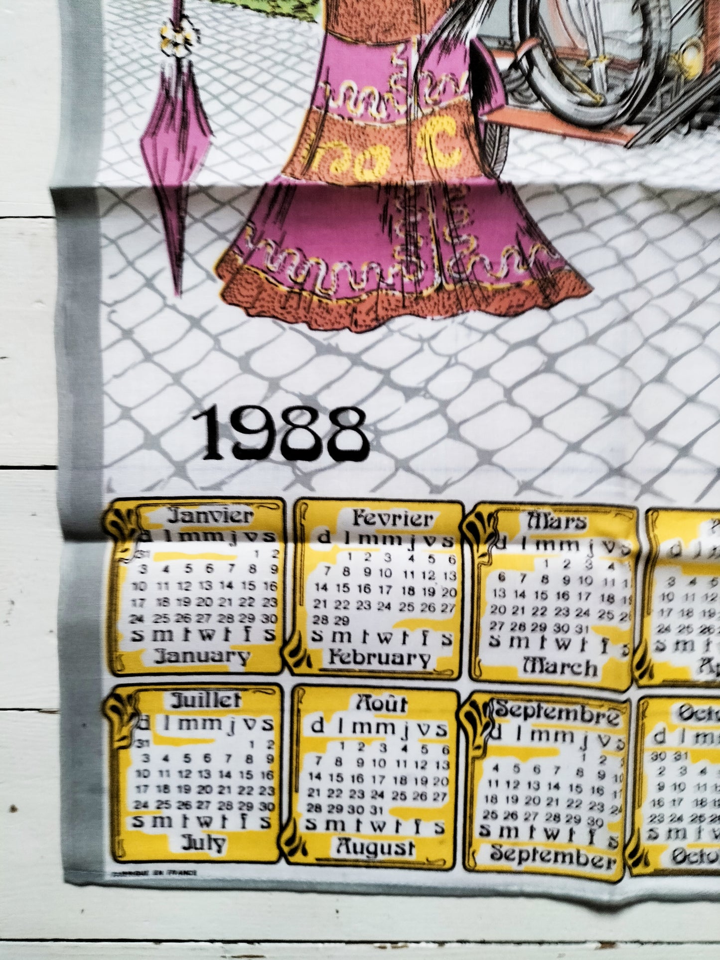 Torchon calendrier 1988