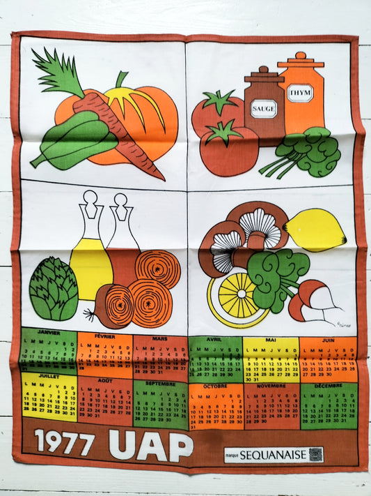 Torchon calendrier 1977