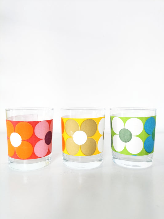 Ensemble de 3 petits verres/ photophores