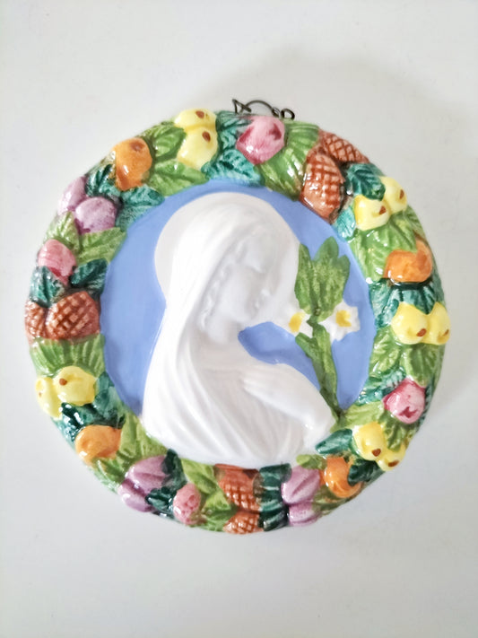 Petite céramique murale religieuse Italy inspi Luca della Robbia