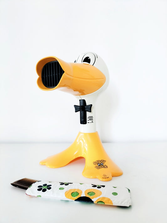 Sèche-cheveux canard vintage "Crazy Duck" 80's