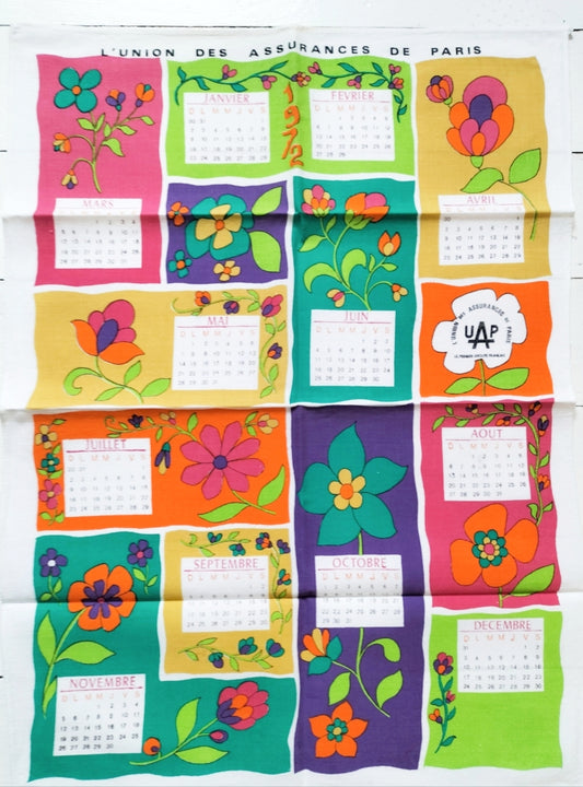 Torchon calendrier 1972