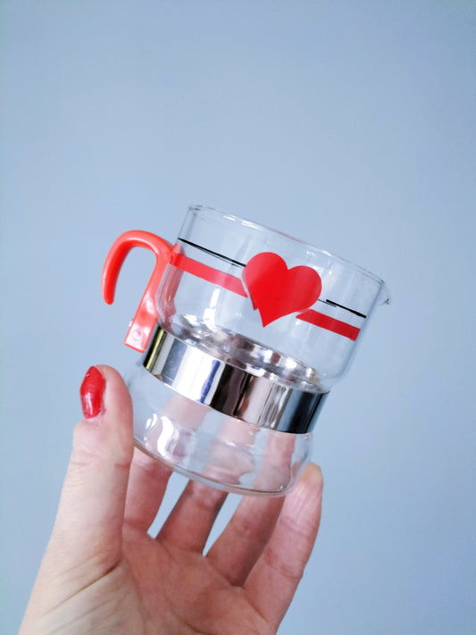 Pot à lait en verre décor cœurs