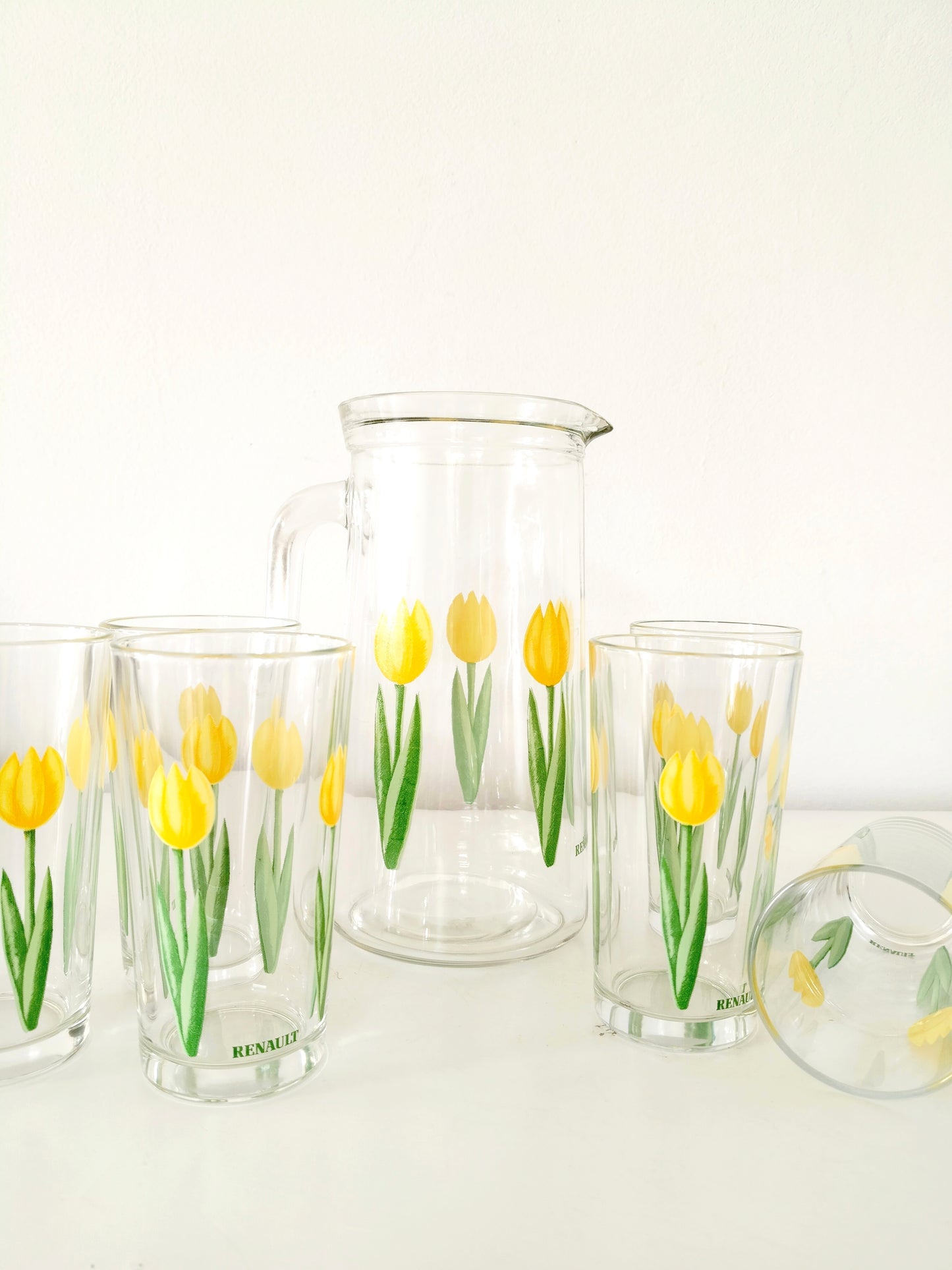 Ensemble carafe et 6 verres publicitaires Renault