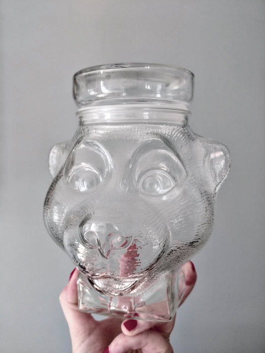 Bonbonnière/ bocal/ pot en verre tête d'ours 🐻