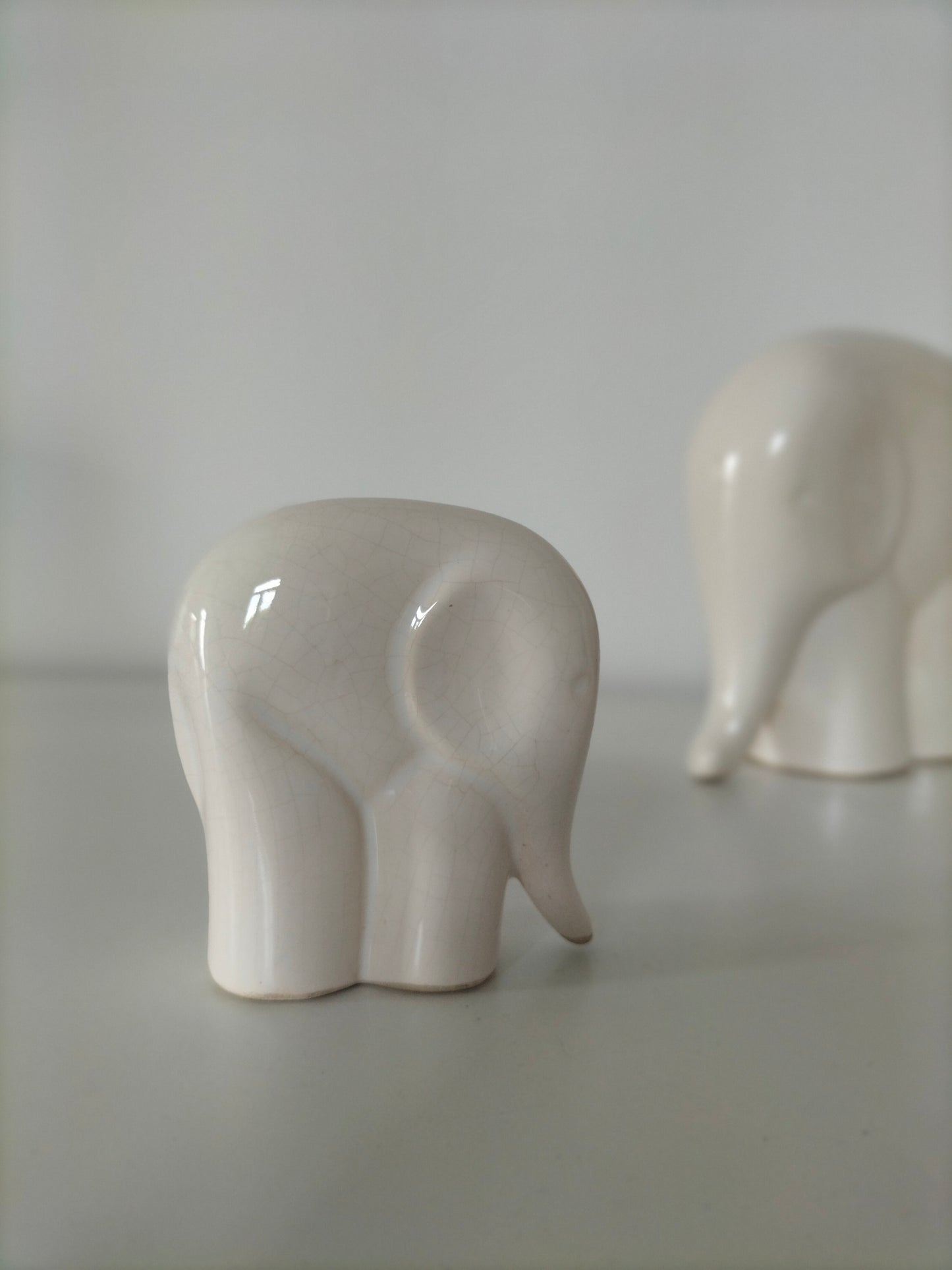 Trio d'éléphants en céramique